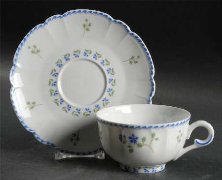 Cornflower (Barbeaux) Flat Cup & Saucer Set by Charles Field Haviland