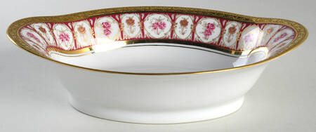 Golden Roses 9" Oval Vegetable Bowl
