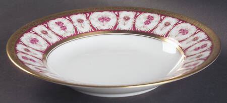 Golden Roses Large Rim Soup Bowl