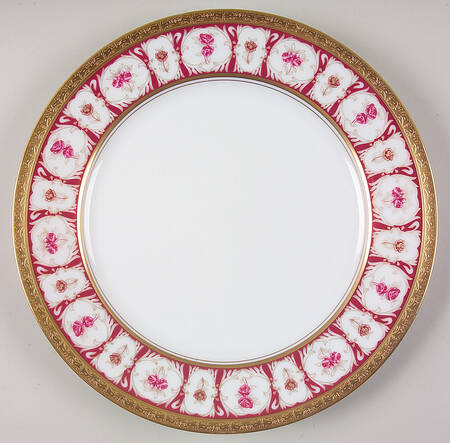 Golden Roses Large Dinner Plate