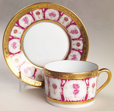 Golden Roses Flat Cup & Saucer Set