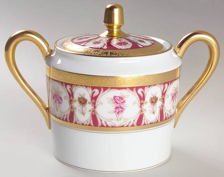 Golden Roses Sugar Bowl & Lid