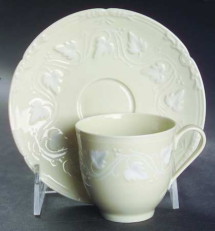 Imperatrice Ivory Flat Demitasse Cup & Saucer Set