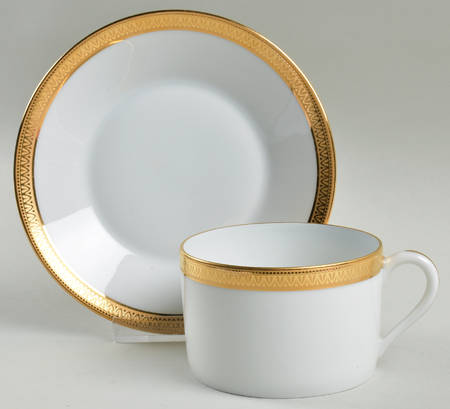 Malmaison Gold Flat Cup & Saucer Set