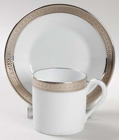 Malmaison Platinum (No Verge) Mocha Cup & Saucer Set