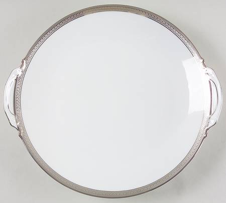 Malmaison Platinum (No Verge) Handled Cake Plate