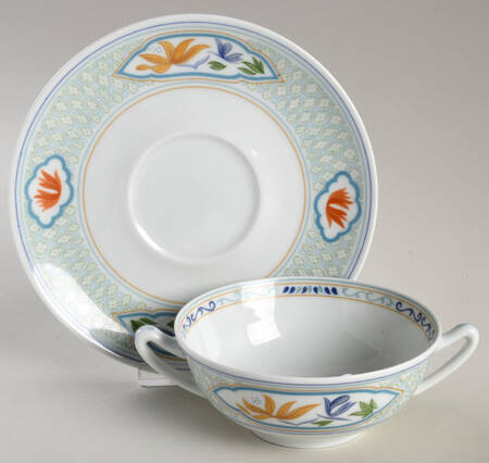 Mandalay Flat Cream Soup Bowl & Saucer Set by Charles Field Haviland