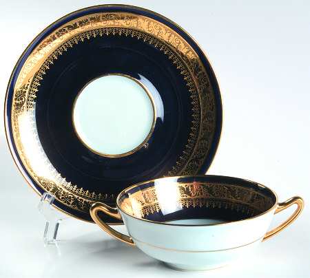 Martine Flat Cream Soup Bowl & Saucer Set
