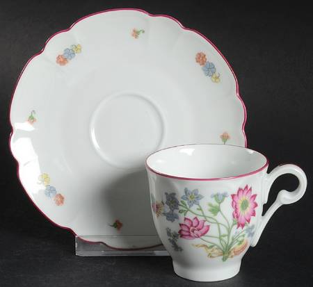 Meissen Flat Demitasse Cup & Saucer Set