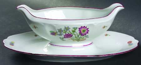 Meissen Gravy Boat with Attached Underplate