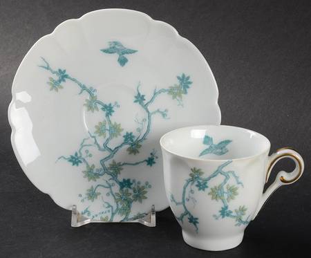 Mesanges Flat Demitasse Cup & Saucer Set by Charles Field Haviland