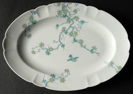 Mesanges 14" Oval Serving Platter by Charles Field Haviland
