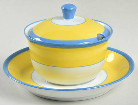 Monet Mustard with Lid & Attached Underplate
