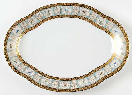 Pompadour 16" Oval Serving Platter by Charles Field Haviland