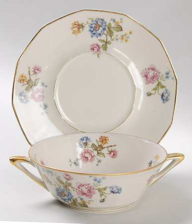 Rosario Flat Cream Soup Bowl & Saucer Set