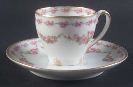Schleiger 1339 Flat Demitasse Cup & Saucer Set