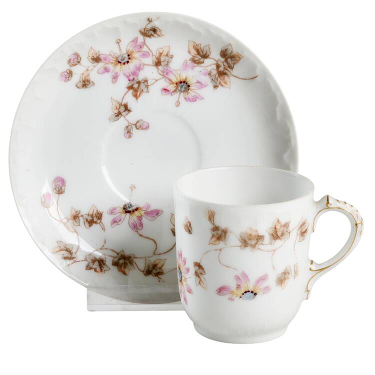 Schleiger 373 Flat Demitasse Cup & Saucer Set