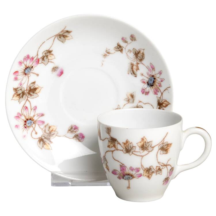 Schleiger 373A Flat Demitasse Cup & Saucer Set