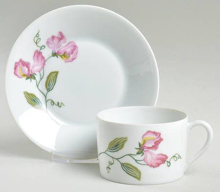 Sweet Peas Flat Cup & Saucer Set