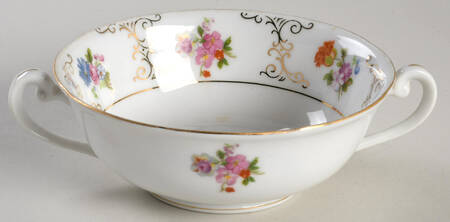 CHK1 Cream Soup Bowl & Bread Plate/Saucer  Set