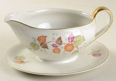Fall Symphony Gravy Boat with Attached Underplate by Chalfonte