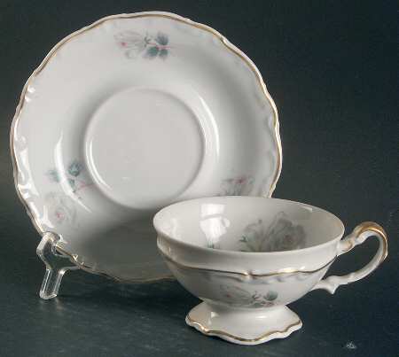 Kashmiri Rose Footed Cup & Saucer Set