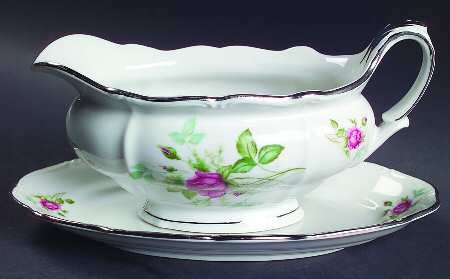 Rose Gravy Boat & Underplate by Chalfonte