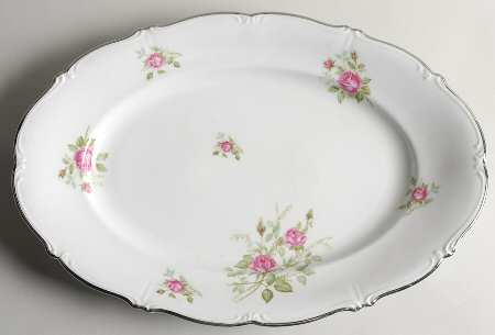 Rose 16" Oval Serving Platter by Chalfonte