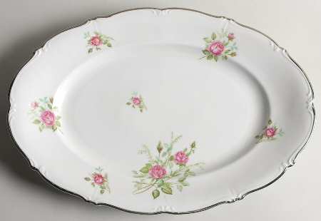 Rose 15" Oval Serving Platter by Chalfonte