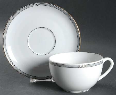 Alliance Grey Flat Cup & Saucer Set