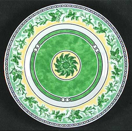 Floral Green Bread & Butter Plate