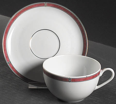 Oceana Red Flat Cup & Saucer Set