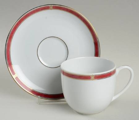 Oceana Red Flat Cup & Saucer Set