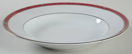 Oceana Red Rim Soup Bowl