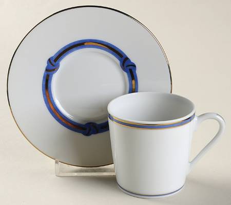 Rubanea Blue Flat Demitasse Cup & Saucer Set
