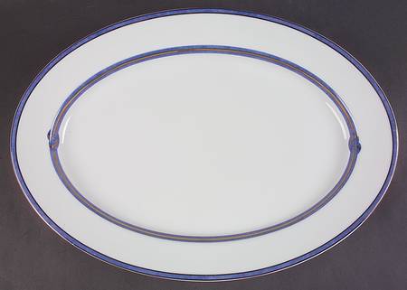 Rubanea Blue 15" Oval Serving Platter
