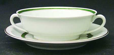 Ruban Vert Footed Cream Soup Bowl & Saucer Set