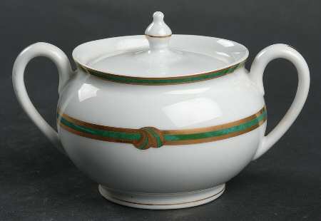 Ruban Vert Sugar Bowl & Lid