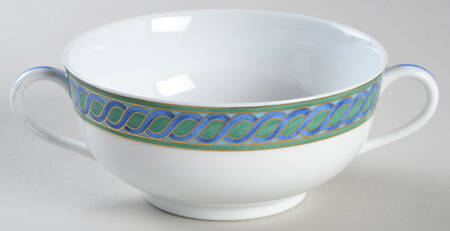 Torsade Bleu Flat Cream Soup Bowl