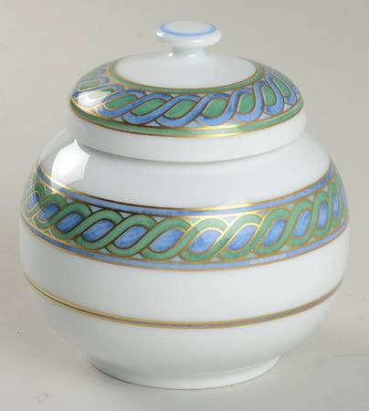 Torsade Bleu Sugar Bowl & Lid