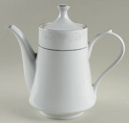 Annie (White & Gray Desgn) Coffee Pot & Lid