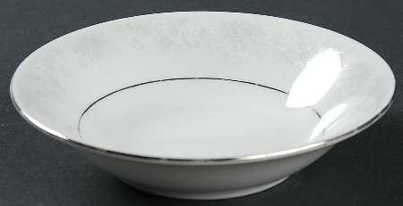 Annie (White & Gray Desgn) Fruit/Dessert (Sauce) Bowl by China Pearl