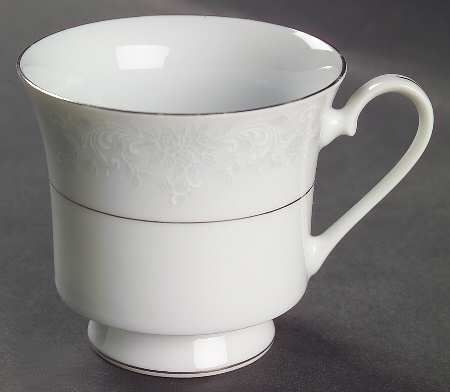 Annie (White & Gray Desgn) Footed Cup
