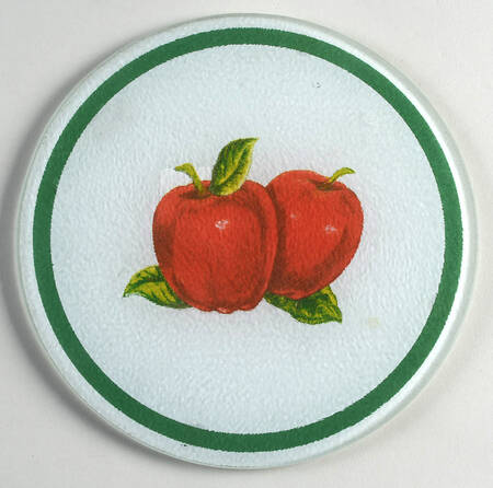 Apples (Casuals) Round Glass Trivet by China Pearl