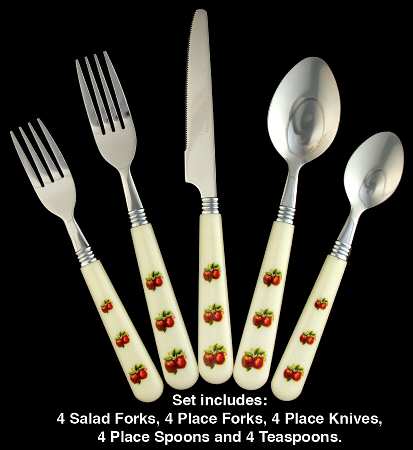 Apples (Casuals) 20 Pc Flatware Set (4-5pc Pla M Piece Types)