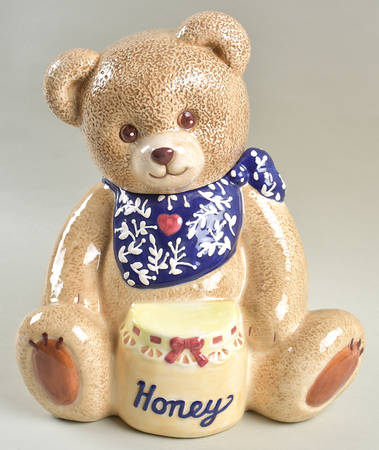 Honey Bear Figural Cookie Jar & Lid