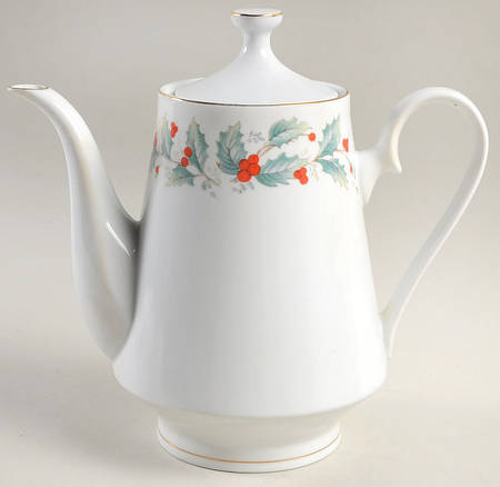 Noel (Brown Lettering Backstamp) Coffee Pot & Lid by China Pearl