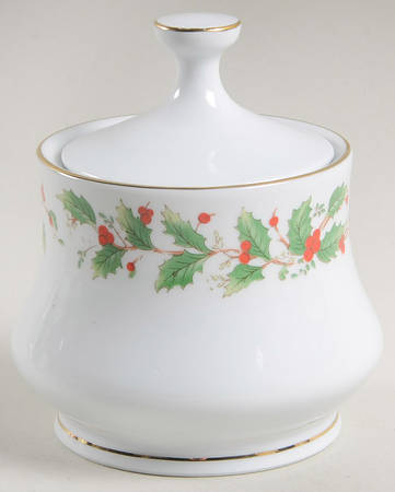 Noel (Brown Lettering Backstamp) Sugar Bowl & Lid by China Pearl