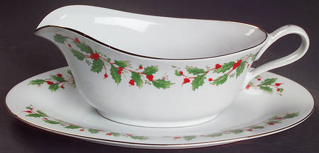Noel (Brown Lettering Backstamp) Gravy Boat & Underplate by China Pearl
