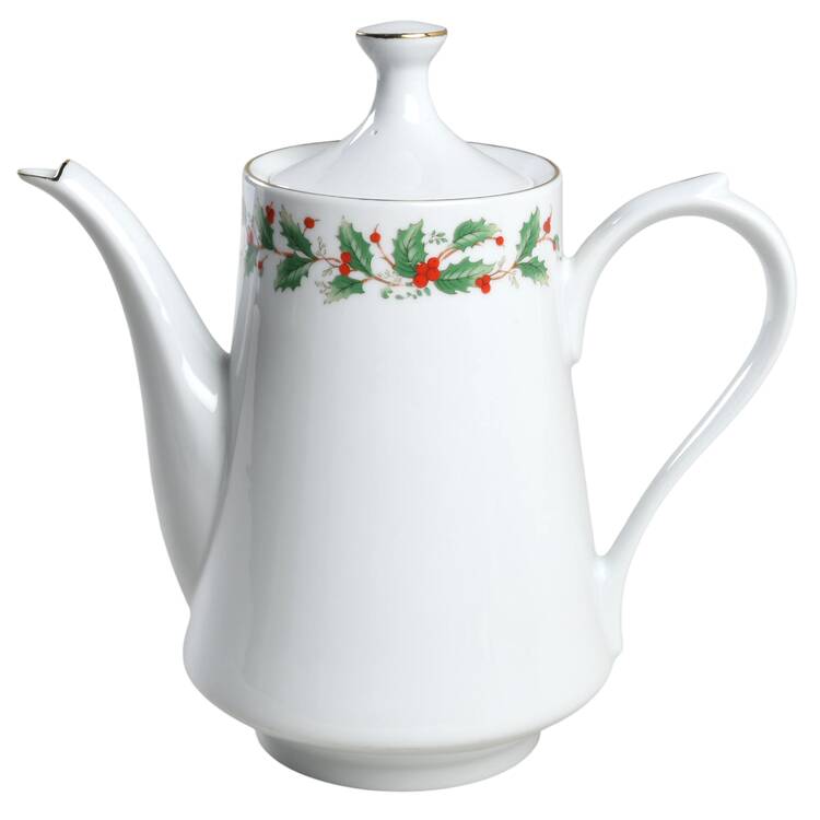 Noel (Brown Lettering Backstamp) Coffee Pot & Lid by China Pearl